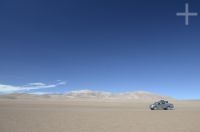 Adventure travel car on the Altiplano of Catamarca, Argentina