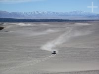 Adventure travel vehicle on the Altiplano of Catamarca, Argentina