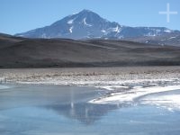 The Llullaillaco volcano, on the Altiplano of Salta, Argentina