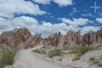 Sedimentrary rocks in the 'Quebrada de Flechas', on the road between Cafayate and Cachi, province of Salta, Argentina