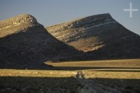 Road that leads to the sedimentary rocks known as "Cerros Los Siete Hermanos", near Yavi, province of Jujuy, on the Andean Altiplano (Puna), Argentina