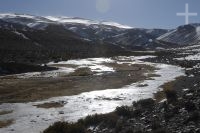 Landscape with snow, on the Altiplano of Catamarca, Argentina