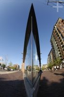 A building in the shape of a wedge, Distillery District, Toronto, Ontario, Canada