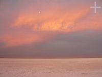 Sunset in the Atacama Salar (salt flat), in the Atacama Desert, Chile