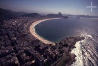 Aerial photograph of Copacabana, Rio de Janeiro, Brazil