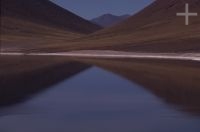 The Miniques Lagoon, Chile, on the Andean Altiplano (high plateau), the Andes Cordillera