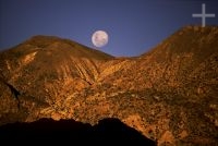 Moonrise, Bolivia, on the Andean Altiplano (high plateau), the Andes Cordillera