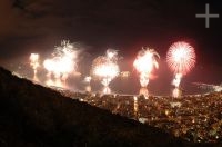 Fireworks on Copacabana beach, December 31st, 2005, Rio de Janeiro, Brazil