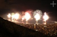 Fireworks on Copacabana beach, December 31st, 2005, Rio de Janeiro, Brazil