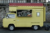 Street vendor, diner car, Petropolis, RJ, Brazil