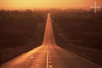 Road, late afternoon, in the Chaco, Argentina