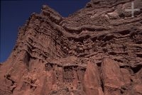 Sedimentary rocks, Argentina, on the Andean Altiplano (Puna, high plateau), the Andes Cordillera