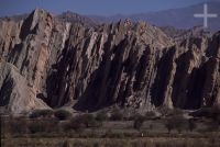 Sedimentary rocks, Argentina, on the Andean Altiplano (Puna, high plateau), the Andes Cordillera