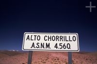 Road sign, on the Andean Altiplano (high plateau), the Andes Cordillera Road sign, on the Andean Altiplano (high plateau), the Andes Cordillera