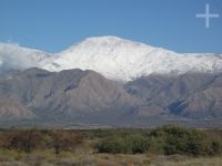 Mountans behind Cafayate covered in snow, province of Salta, Argentina Mountans behind Cafayate covered in snow, province of Salta, Argentina