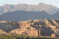 The sedimentary rock formations known as "Los Castillos" (The Castles), Calchaquí valley near Cafayate, province of Salta, Argentina The sedimentary rock formations known as "Los Castillos" (The Castles), Calchaquí valley near Cafayate, province of Salta, Argentina