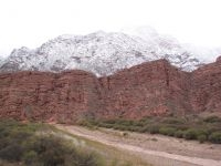 The 'Quebrada de las Conchas', snow in the mountains, province of Salta, Argentina The 'Quebrada de las Conchas', snow in the mountains, province of Salta, Argentina