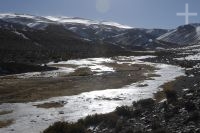 Landscape with snow, on the Altiplano of Catamarca, Argentina Landscape with snow, on the Altiplano of Catamarca, Argentina