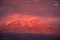 Sunset, volcano, Chile, on the Andean Altiplano (high plateau), the Andes Cordillera Sunset, volcano, Chile, on the Andean Altiplano (high plateau), the Andes Cordillera